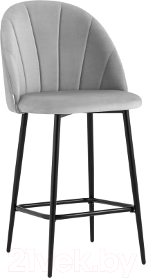 Стул барный Stool Group Логан полубарный (велюр светло-серый)