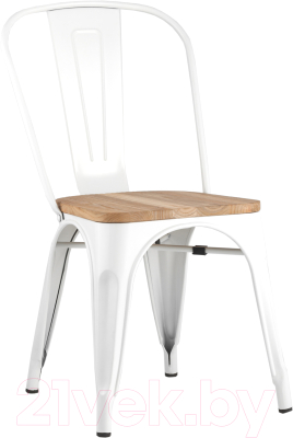 Стул Stool Group Tolix / YD-H440B-W LG-02 (белый глянцевый/светлое дерево)