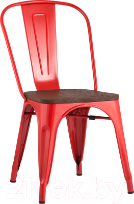 Стул Stool Group Tolix Wood / YD-H440B-W LG-03 (красный глянцевый/темное дерево)