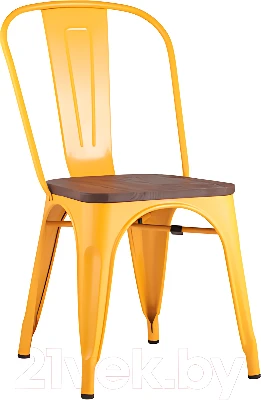 Стул Stool Group Tolix Wood / YD-H440B-W LG-06 (желтый глянцевый/темное дерево)