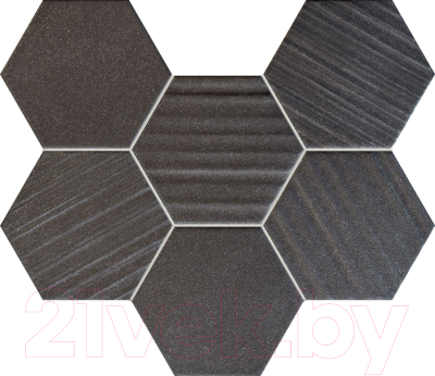 Мозаика Tubadzin MS-Horizon Hex Black (289x221)