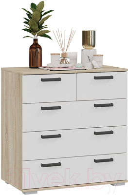 Комод ТриЯ Квинт 02-45.003 (дуб сонома/белый)