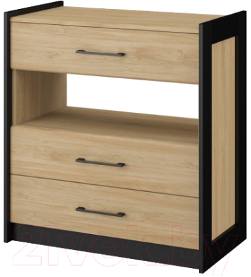 Комод Мебель-Неман Стенли МН-037-06 (дуб прованс/черный)