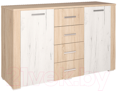 Комод Интерлиния Коламбия КЛ-10 (дуб сонома/дуб белый)
