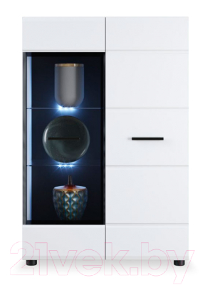 Тумба Империал Йорк 1д1в (белый жемчуг/белый глянец)