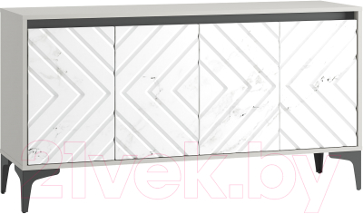 Тумба Mobi Муар 13.261.02 (стальной серый 1700 PE/мрамор белый софт ПВХ)