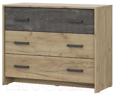 Комод NN мебель МСП 1 3ящ (дуб золотой/камень темный)