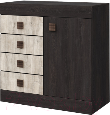 Комод Мебель-КМК Лондон 1Д4Я 0467.13 (дуб кентерберри/сосна натуральная)