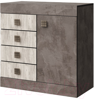 Комод Мебель-КМК Лондон 1Д4Я 0467.13 (оникс/бетон пайн светлый)