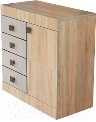 Комод Мебель-КМК Лондон 1Д4Я 0467.13 (дуб сонома/капучино)