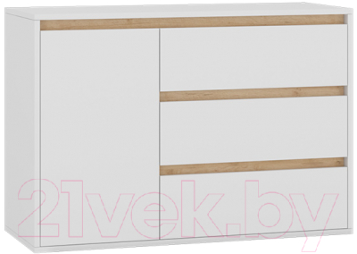 Комод Интермебель Рио-2 Р-002 (белый/дуб крафт золотой)