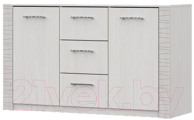 Комод Просто Хорошая Мебель Гамма 20 К №4 3 ящика 2ств. (ясень анкор светлый/сандал светлый)