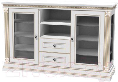 Тумба WellMaker Патриция Элегант К2-150 (альпийский/латунь)