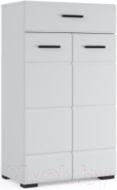 Комод Империал Йорк 2д1ящ (белый жемчуг/белый глянец)