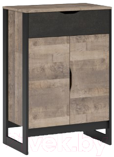 Комод Империал Стокгольм 2д 1ящ (дуб гранж песочный/железный камень)