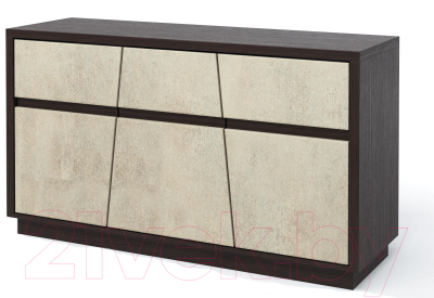 Тумба Мебель-КМК Нирвана 2Я2Д 0555.3 (дуб кентерберри т./камень серый)