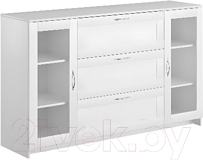 Комод Mio Tesoro Сириус 2 двери со стеклом и 3 ящика 156x95 2.02.03.370.1 (белый)