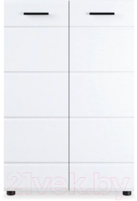 Тумба Империал Йорк 2д (белый жемчуг/белый глянец)