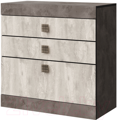 Комод Мебель-КМК Лондон 3Я 0467.11 (оникс/бетон пайн светлый)