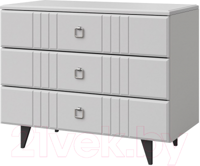 Комод Мебель-КМК Наоми 3я / КМК 0888.1 (белый/белый глянец)