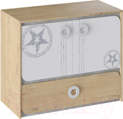 Тумба ТриЯ Мегаполис ТД-315.04.01 (бунратти/белый с рисунком)