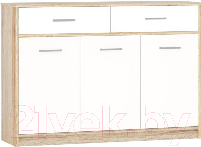 Комод Империал Стелс 3д2ящ (дуб сонома/белый)