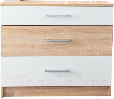 Комод Империал Алена 3 ящика (дуб сонома/белый)