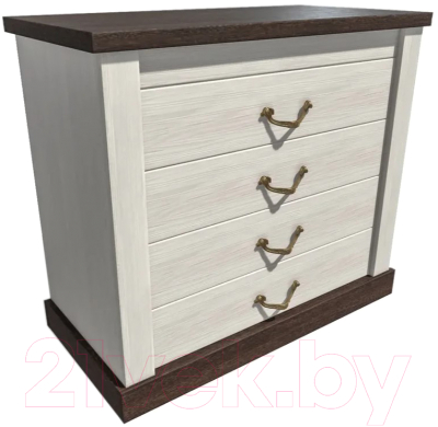 Комод Интерлиния ТР-4Ш (вудлайн кремовый/дуб венге)