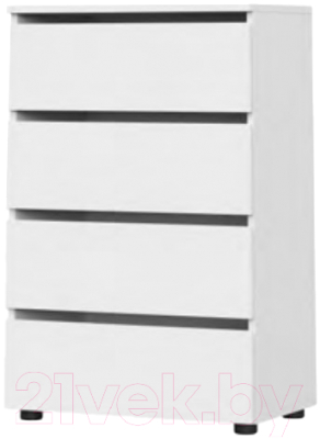 Комод NN мебель Токио 4 ящика (белый текстурный)