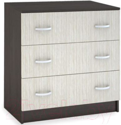Комод Стендмебель Бася КМ-551-М 3 ящика (дуб белфорт/венге)