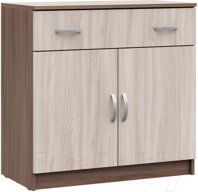 Комод Стендмебель Бася КМ-552-М 1 ящик 2 створки (ясень шимо светлый/ясень шимо темный)