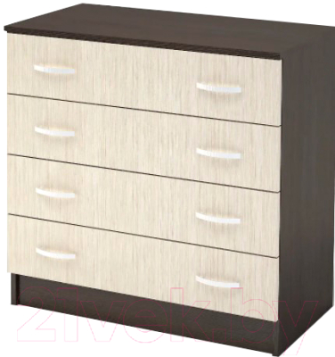 Комод Стендмебель Бася КМ-554-М 4 ящика (дуб белфорт/венге)