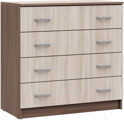 Комод Стендмебель Бася КМ-554-М 4 ящика (ясень шимо светлый/ясень шимо темный)