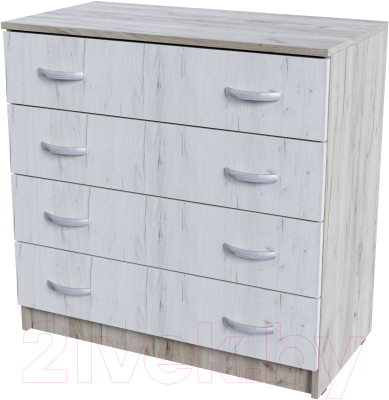 Комод Стендмебель Бася КМ-554-М (дуб крафт белый/дуб крафт серый)