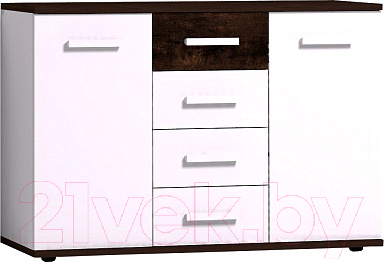 Тумба Глазов Норвуд 5 МЦН (белый/орех шоколадный)