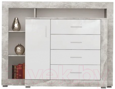Комод НК Мебель Монтана / 71020124 (Atelier/белый глянец)