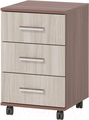 Тумба Памир ПКС-9 выкатная для стола (ясень шимо темный/ясень шимо светлый)