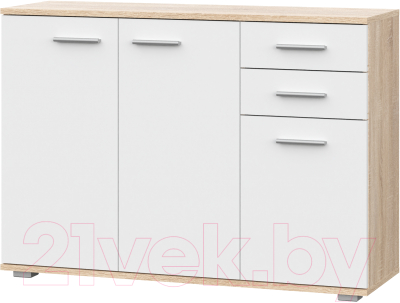 Комод НК Мебель Fun КД-3 / 71336957 (дуб сонома/белый)