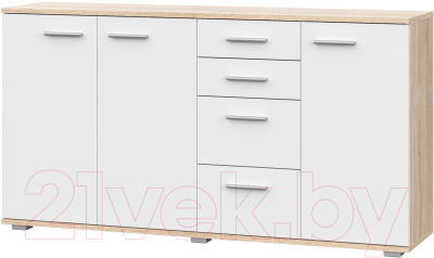 Комод НК Мебель Fun КД-4 / 71336958 (дуб сонома/белый)