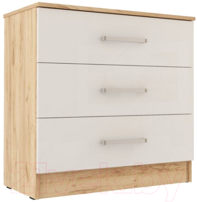 Комод МебельЭра Адель (дуб вотан/белый гладкий)