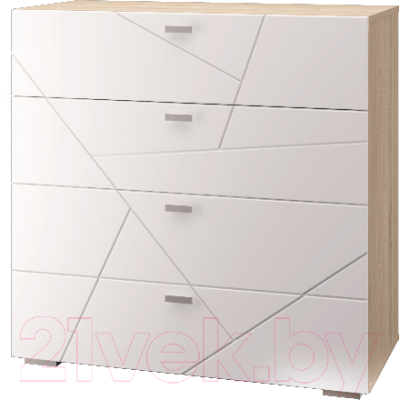 Комод MLK Скайлайн (дуб сонома светлый/белый шагрень)