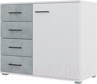 Комод Горизонт Мебель Nova (белый/бетон)