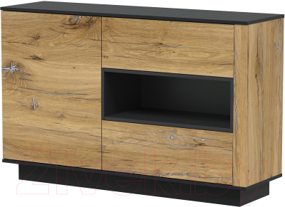 Тумба Интерлиния Quartz QZ-Т1Д2Ш (дуб нокс/черный)