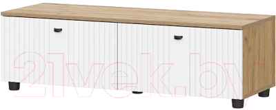 Тумба SV-мебель Милан со створками (дуб золотой/белый матовый)