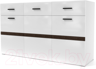 Комод SV-мебель МС Соло К (белый/белый глянец/венге)