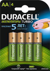 Аккумулятор DURACELL AA 2500mAh 4 шт.