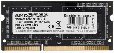 AMD 4GB DDR3 SO-DIMM PC3-12800 R534G1601S1SL-U