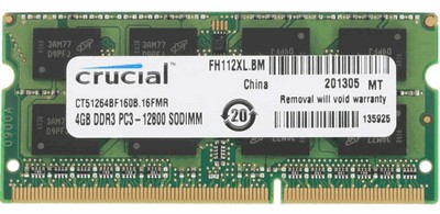 Crucial CT51264BF160B DDR3 SO-DIMM PC3-12800 4GB