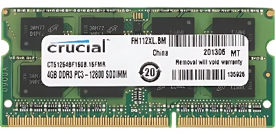 Crucial CT51264BF160B DDR3 SO-DIMM PC3-12800 4GB