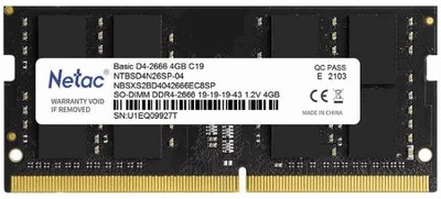 Netac Basic 4GB DDR4 SODIMM PC4-21300 NTBSD4N26SP-04